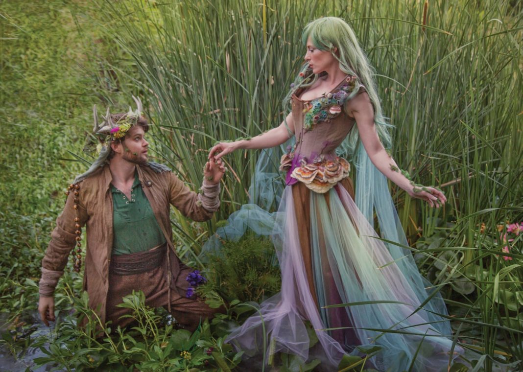 Photography: Elizabeth Elder Costume Designer: Joni Steinmann of Rainbow Curve Corsetry Models: Jessica Dru, Bryan Forrest Additional costuming (Bryan’s costume): Christy Hauptman Location: The Forrest Manor Enchanted Living Magazine Faerie Magazine