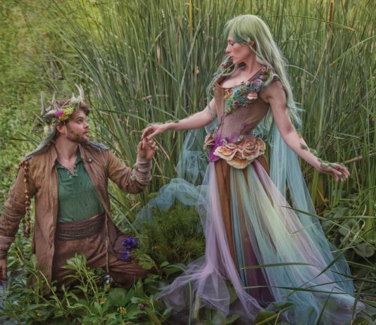 Photography: Elizabeth Elder Costume Designer: Joni Steinmann of Rainbow Curve Corsetry Models: Jessica Dru, Bryan Forrest Additional costuming (Bryan’s costume): Christy Hauptman Location: The Forrest Manor Enchanted Living Magazine Faerie Magazine