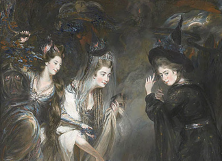 The Three Witches from Shakespeare’s Macbeth by Daniel Gardner, 1775. Wikimedia Commons.