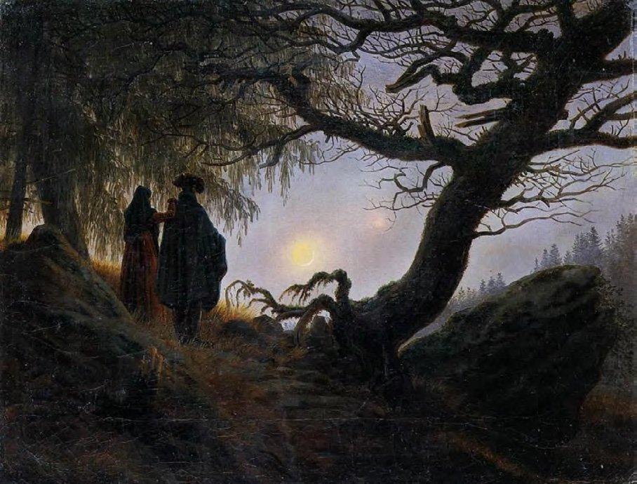 Man and Woman Contemplating the Moon, 1824, by Caspar David Friedrich