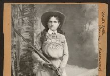 Annie Oakley - famous rifle shot and holder of the Police Gazette championship medal