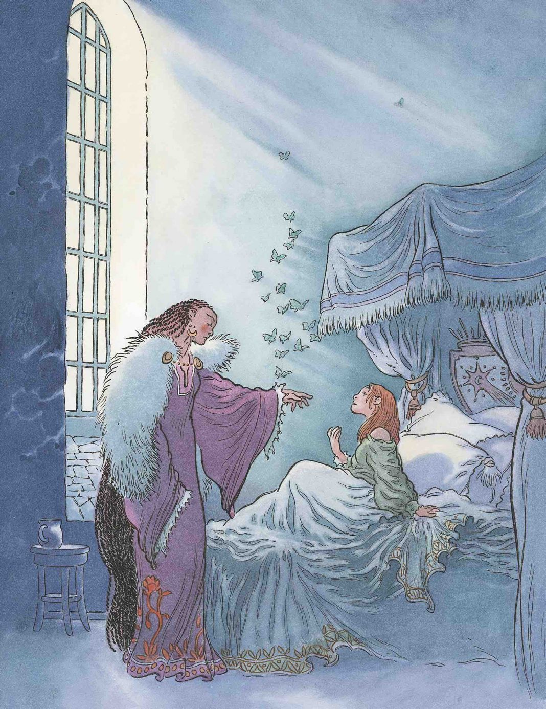 Illustration by Charles Vess for Honeycomb. Chapter 66, The Dancing-Shoes