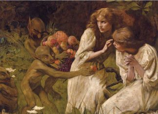 The Goblin Market, 1895, by Hilda Koe, oil on canvas