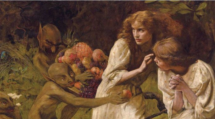 The Goblin Market, 1895, by Hilda Koe, oil on canvas