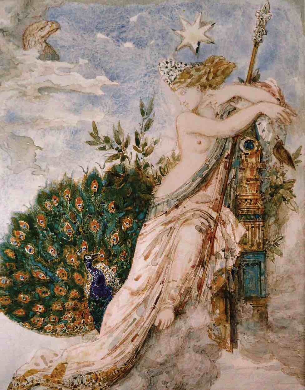 The Peacock Complaining to Juno (1881), by Gustave Moreau