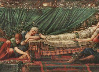 The Rose Bower (1885 –1890), by Edward Burne-Jones Artmedia : Alamy Stock Photo