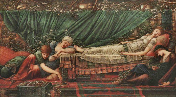 The Rose Bower (1885 –1890), by Edward Burne-Jones Artmedia : Alamy Stock Photo