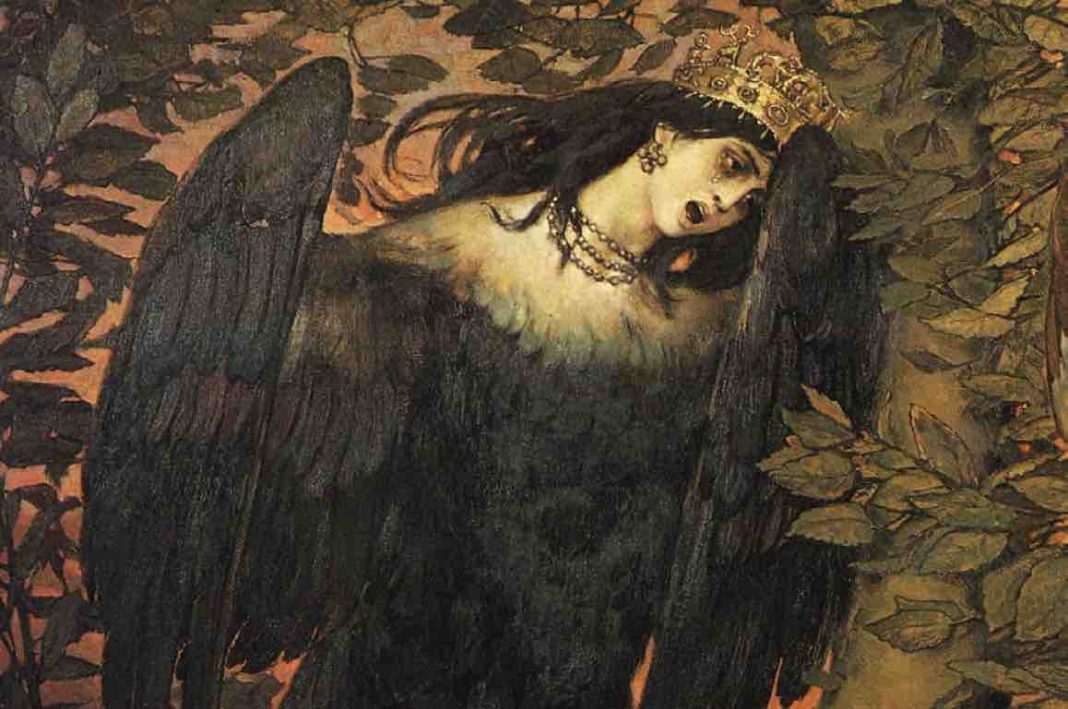 Detail from Sirin and Alkonost: The Birds of Joy and Sorrow (1896), by Viktor Vasnetsov