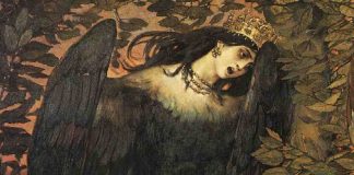 Detail from Sirin and Alkonost: The Birds of Joy and Sorrow (1896), by Viktor Vasnetsov