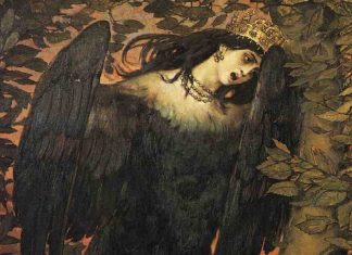 Detail from Sirin and Alkonost: The Birds of Joy and Sorrow (1896), by Viktor Vasnetsov