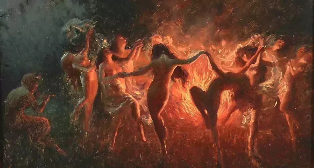 Nymphs Dancing to Pan’s Flute (1920), by Joseph Tomanek