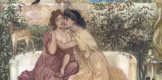 Sappho and Erinna in a Garden at Mytilene (1864), by Simeon Solomon