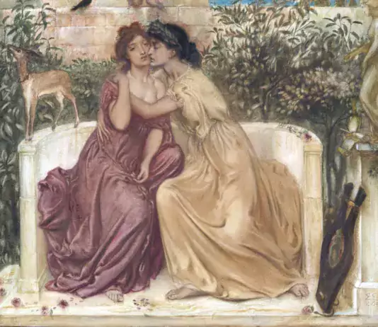 Sappho and Erinna in a Garden at Mytilene (1864), by Simeon Solomon