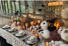 Celebrate autumn with an enchanting tablescape that evokes your inner witch. Explore the fusion of harvest abundance and introspective magic. Dive into a subdued color palette, ravens, crystal balls, and vintage heirlooms. Embrace the duality of life with contrasting elements. Whether classic or Gothic, this tablescape sparks conversation and invites the mysterious inner witch to awaken this fall.