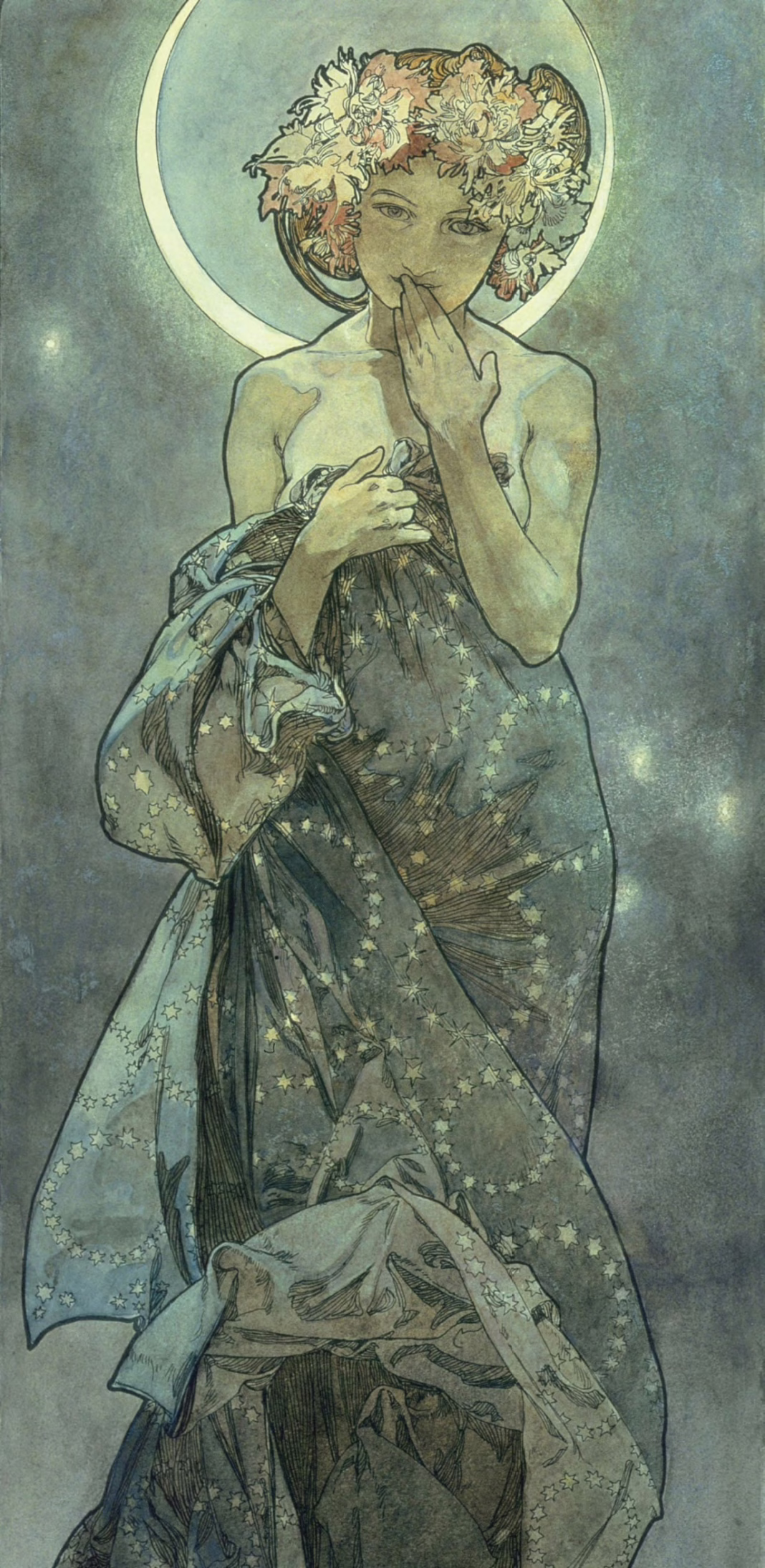 The Moon (1902), by Alphonse Mucha - Heritage Images : Alamy.com