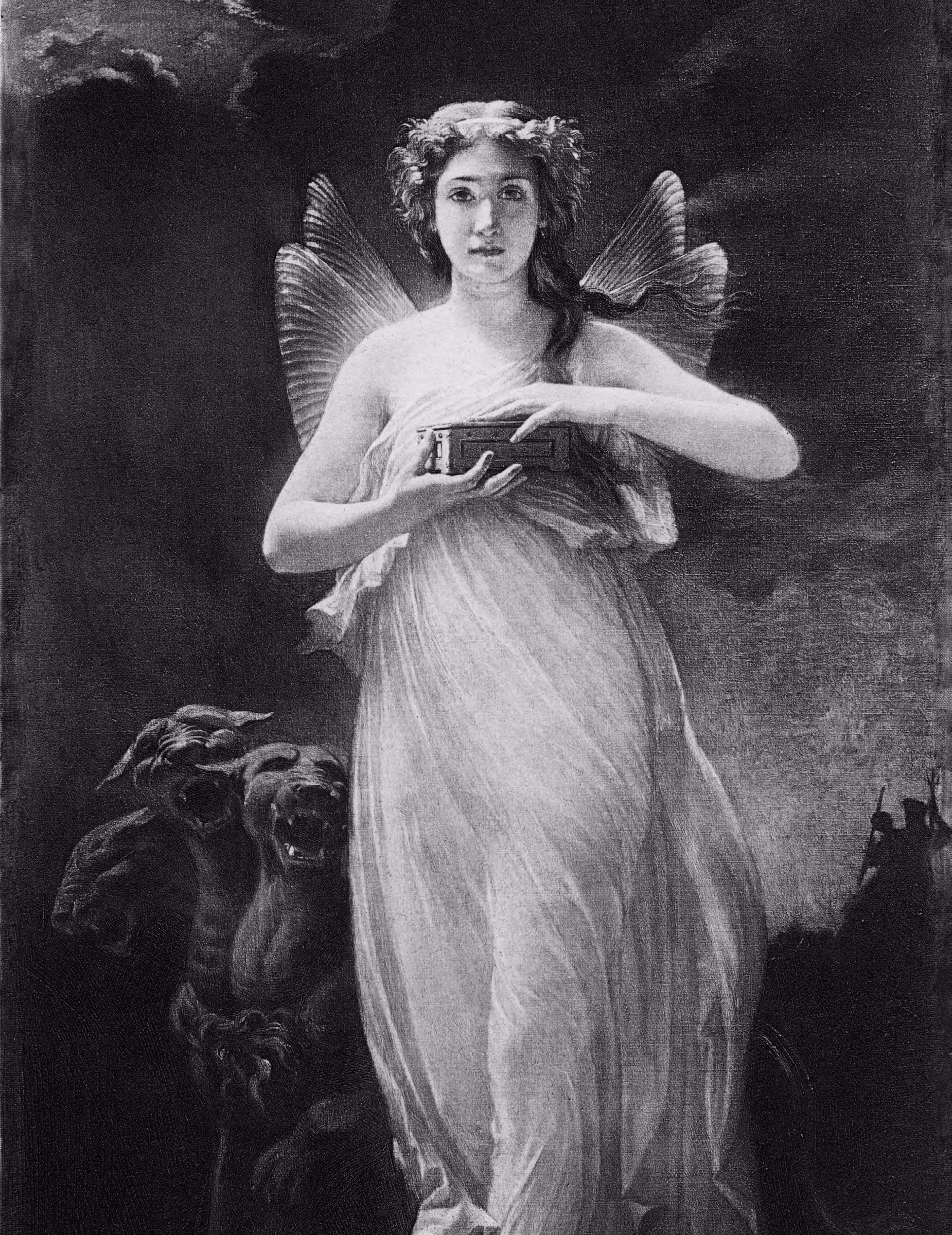 Psyche, on Her Quest to the Underworld (1859), gravure after Paul Alfred de Curzon Psyche, on Her Quest to the Underworld (1859), gravure after Paul Alfred de Curzon